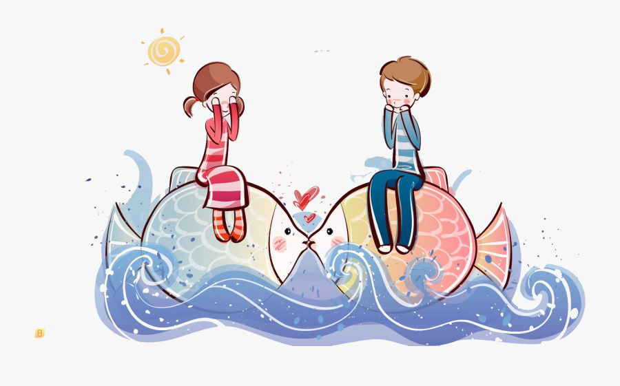 Cartoon Couple High-definition Television Drawing Wallpaper - Couple Cartoon, Transparent Clipart