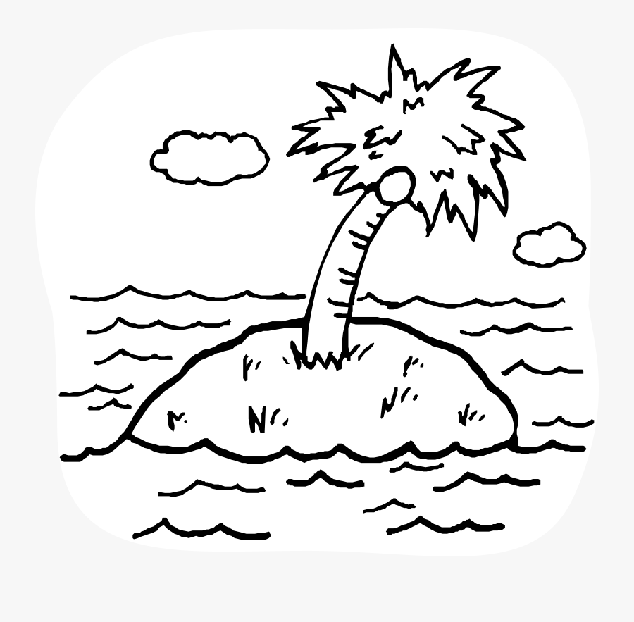 Island Clipart Black And White, Transparent Clipart