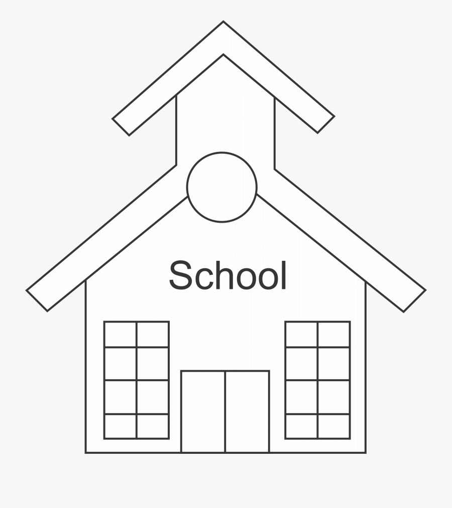 School Outline - School Building School Outline, Transparent Clipart