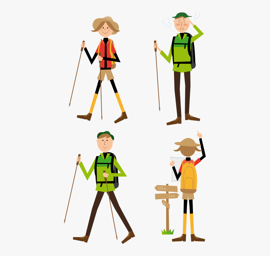 Standing,human Behavior,easel - Hiking Cartoon, Transparent Clipart