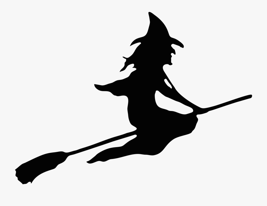 Witch Clipart Broom - Halloween Witch On A Broom, Transparent Clipart