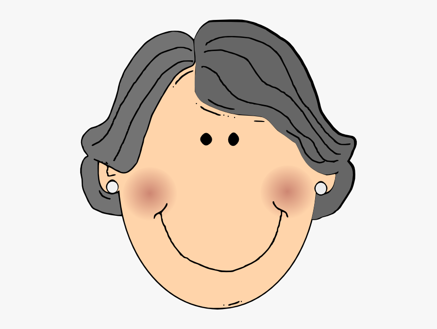 Cartoon Grandma Clipart - Grandmother Face Clipart, Transparent Clipart