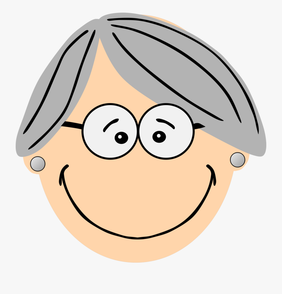 Grey Haired Grandma Cartoon Character With Blonde Hair And
