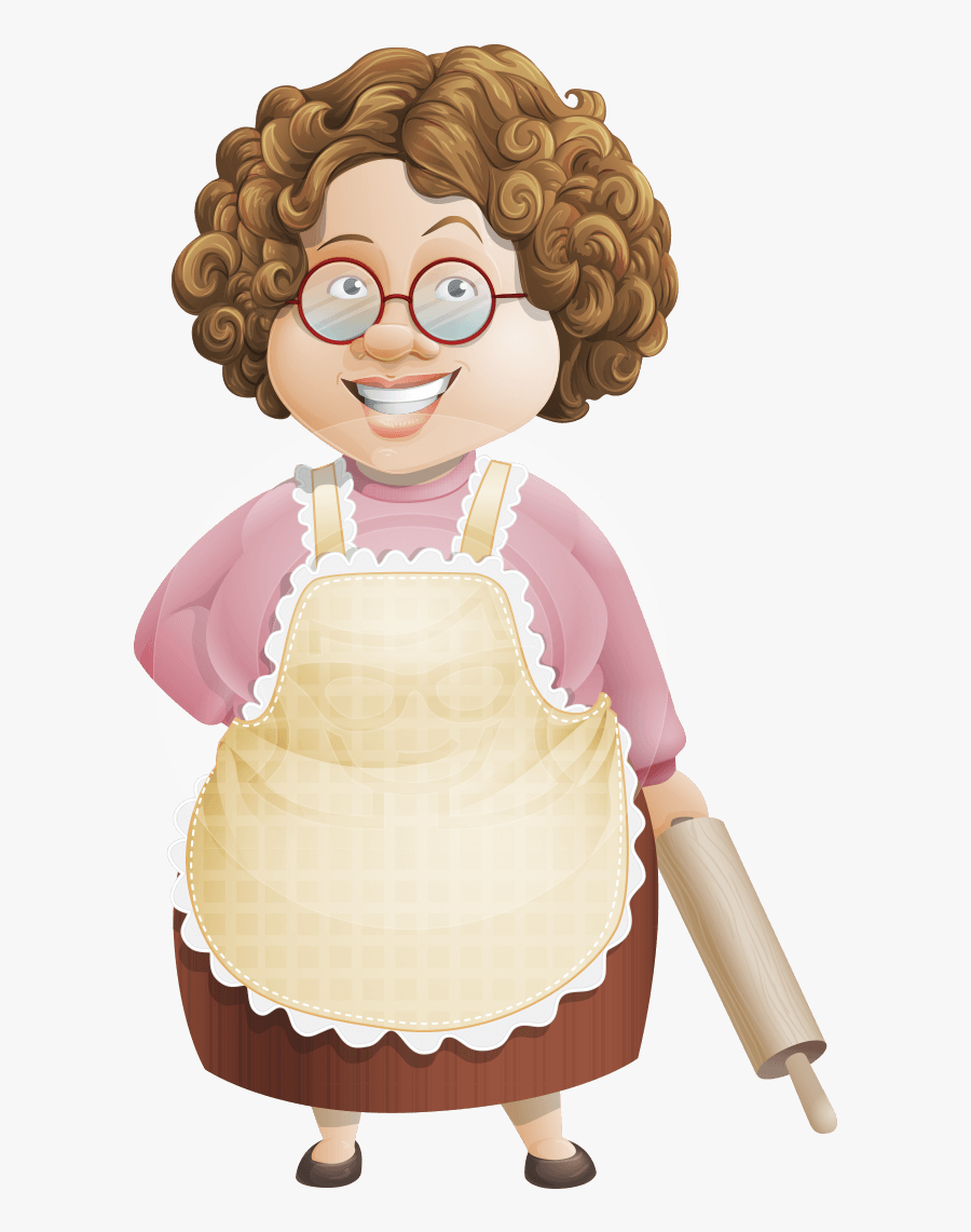 Download Granny Five Course Meal - Old Woman Chef Vector , Free Transparent Clipart - ClipartKey