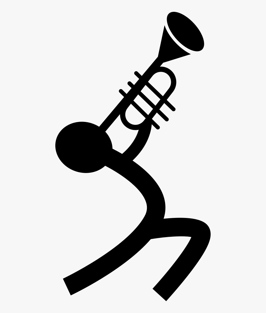 Transparent Trumpet Clipart Png - Stick Figure Playing Trumpet, Transparent Clipart