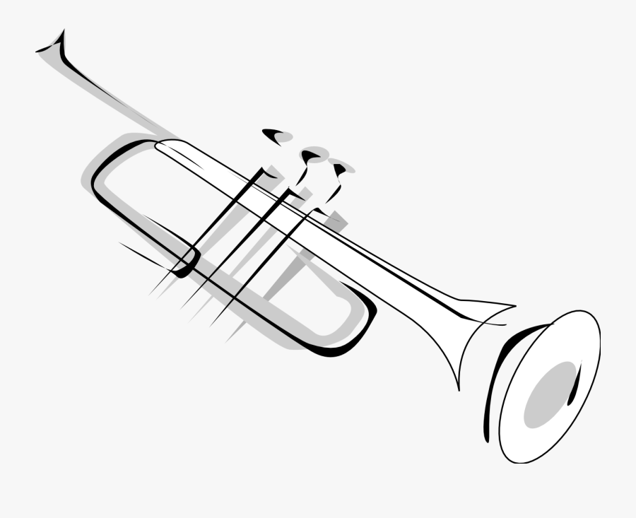 Trumpet Clip Art Clipart - Trumpet Line Art, Transparent Clipart