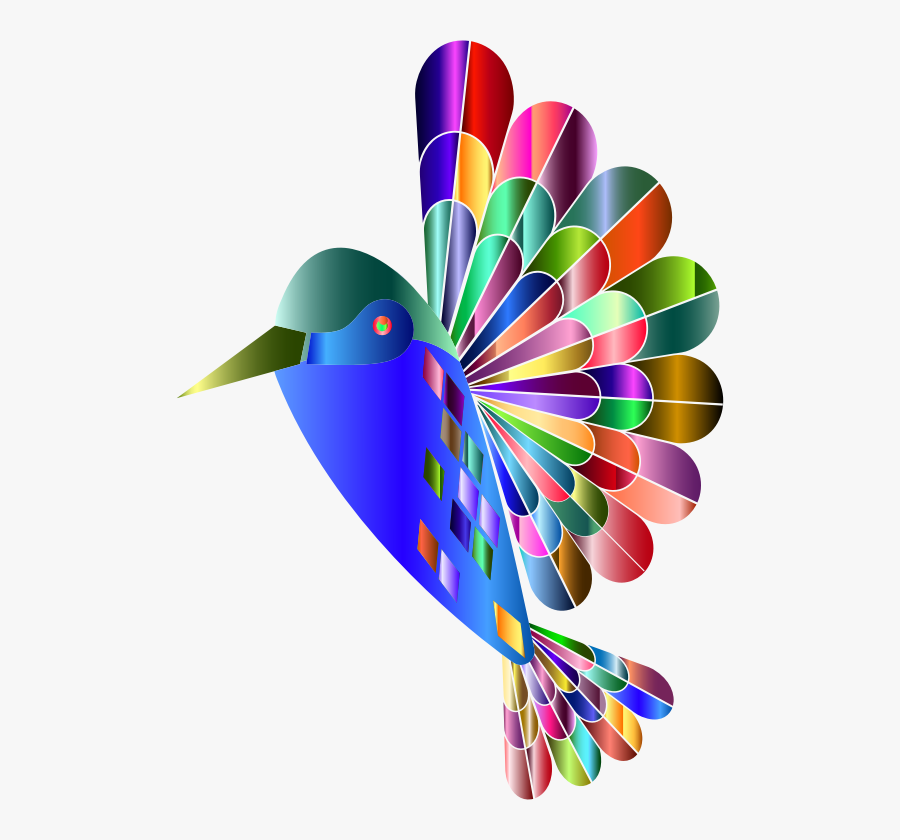 Chromatic Abstract Hummingbird - Flores En Origami Png, Transparent Clipart