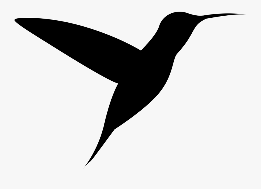 Water Bird,monochrome Photography,pollinator - Hummingbird Silhouette Flying, Transparent Clipart