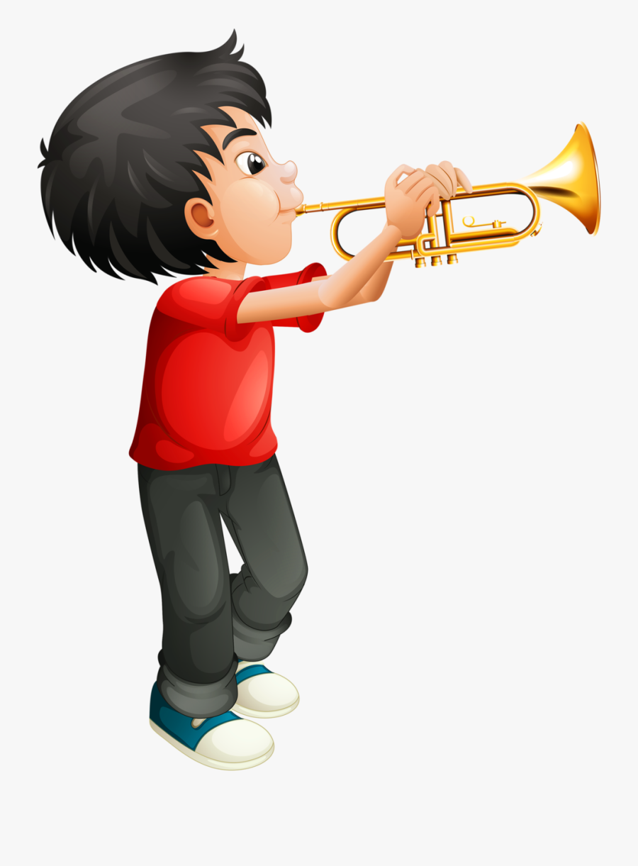 Trumpet Clipart Photo Book[1] - Boy Playing Trumpet Clipart , Free