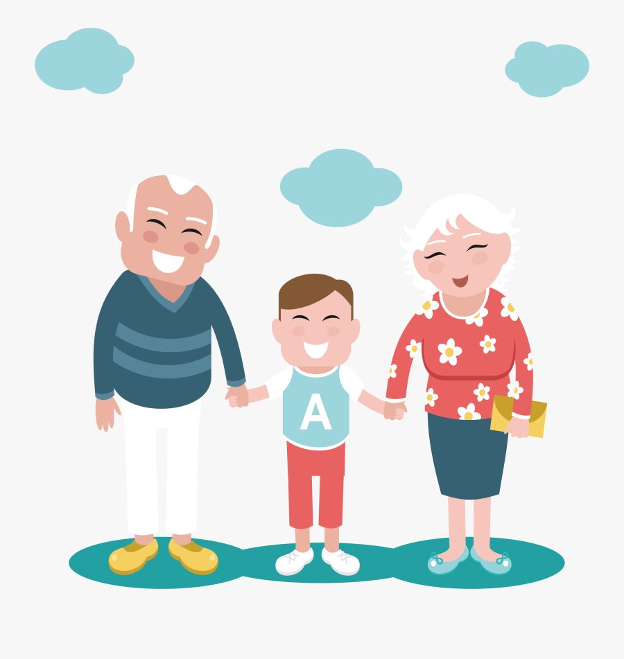 Clip Art Royalty Free Clip Art Happy Three - Boy With Grand Parents Clip Art, Transparent Clipart