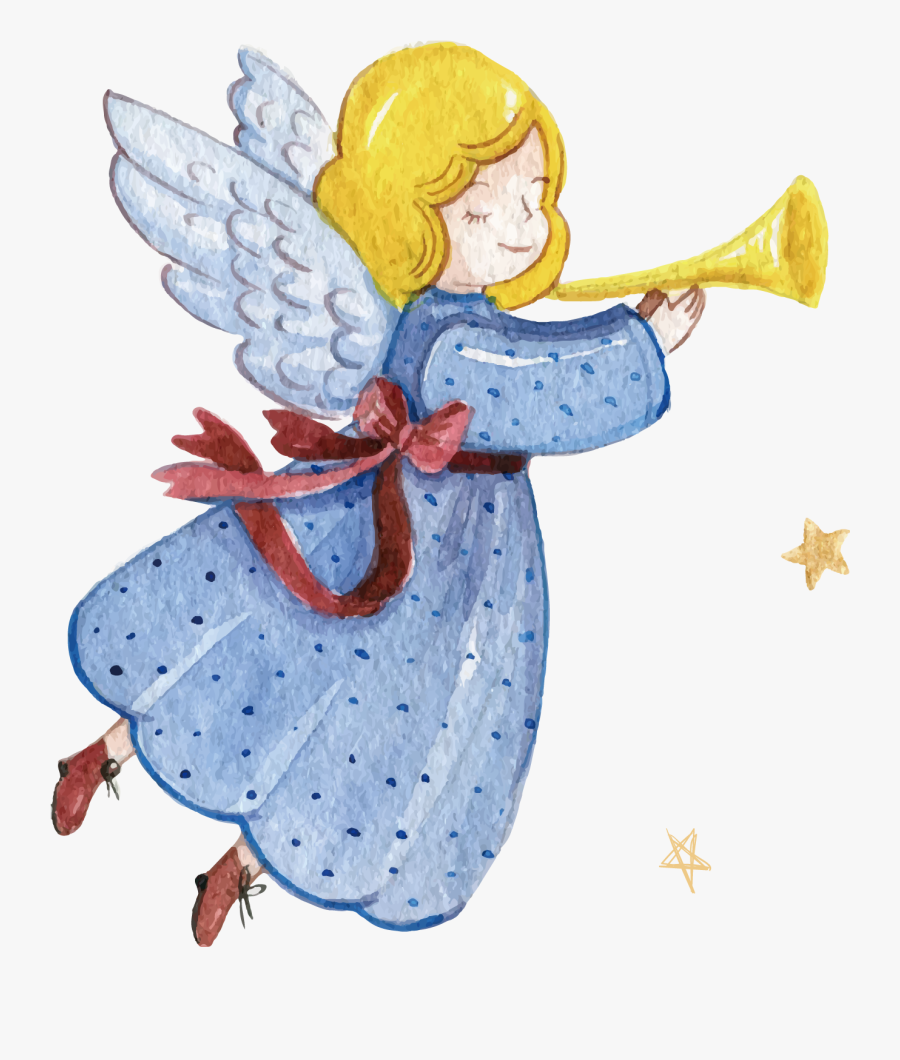 Christmas Illustration Angel Trumpet - Angels With Trumpet Png, Transparent Clipart