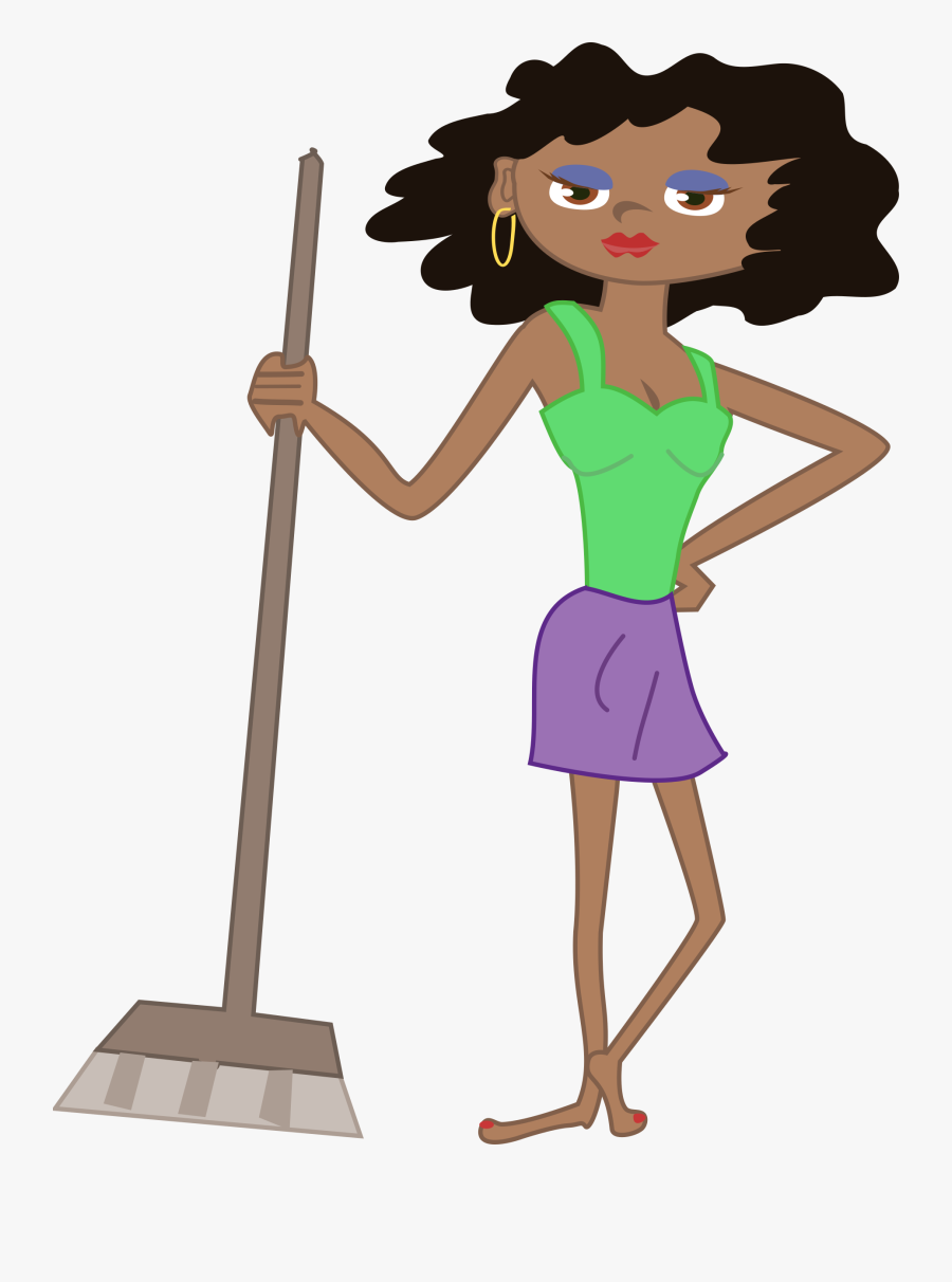 Transparent Spring Cleaning Clipart - Cleaning Lady Cartoon Png, Transparent Clipart