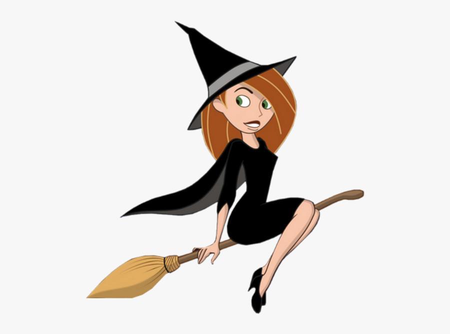 Witch With Broom - Witch With A Broom, Transparent Clipart