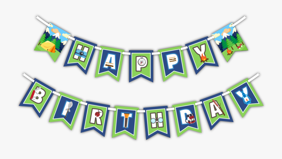 Happy Birthday Camping Banner - Banner Happy Birthday Gymnastic, Transparent Clipart