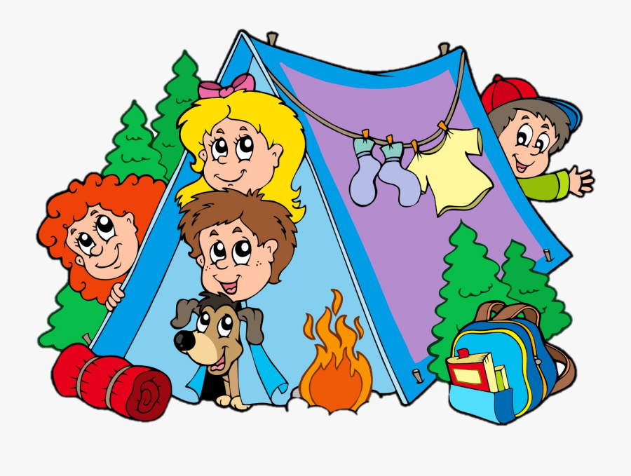 Camping Campsite Tent Family Clip Art - Kids Camping Clipart, Transparent Clipart