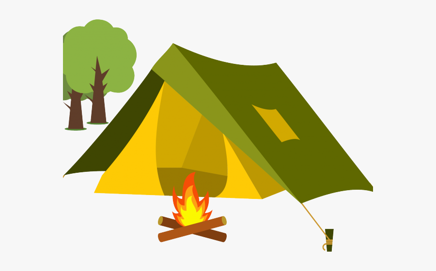 Transparent Fire Clipart - Cartoon Transparent Background Tent, Transparent Clipart