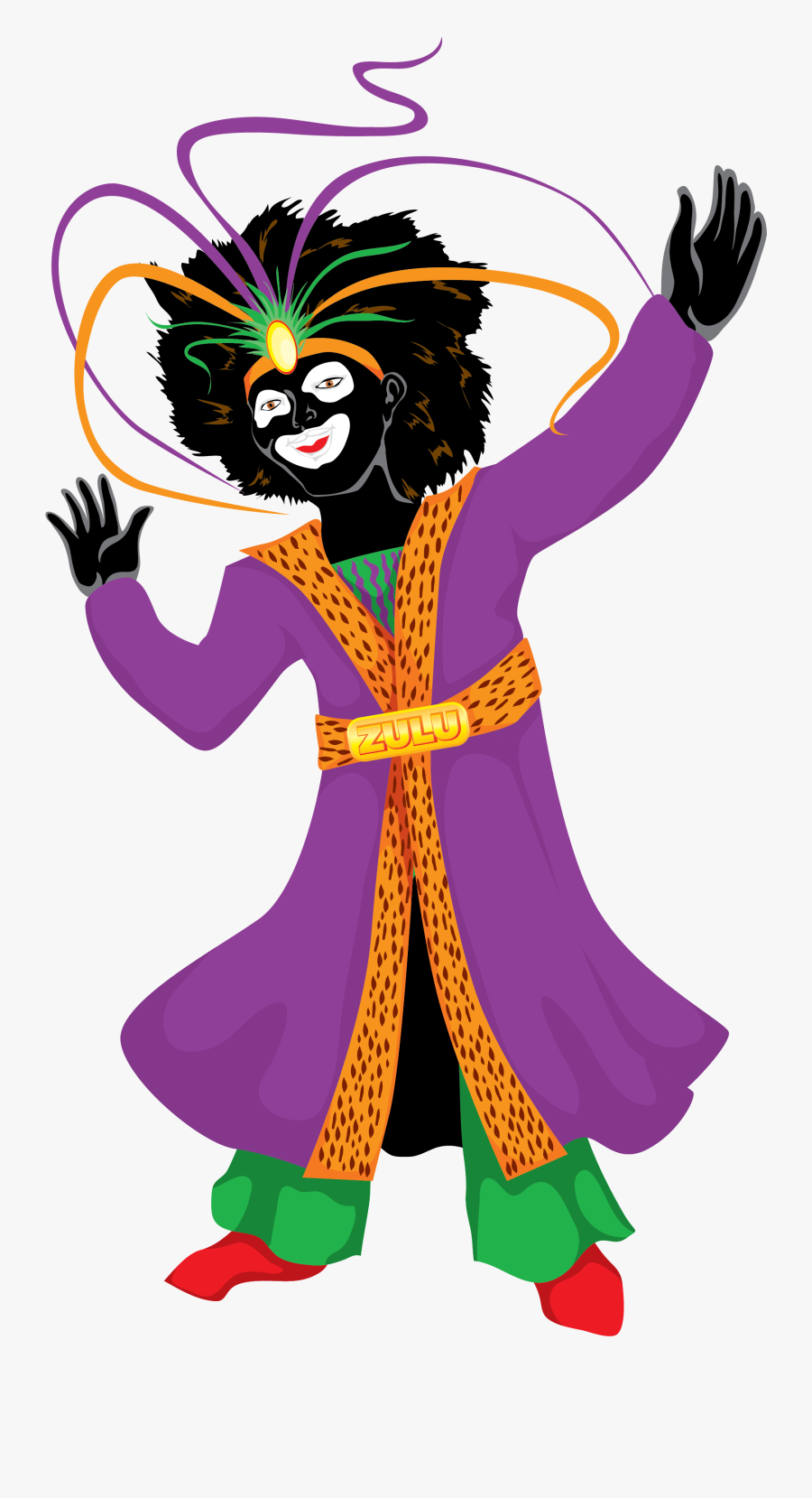 Mardi Gras Indians Vector, Transparent Clipart