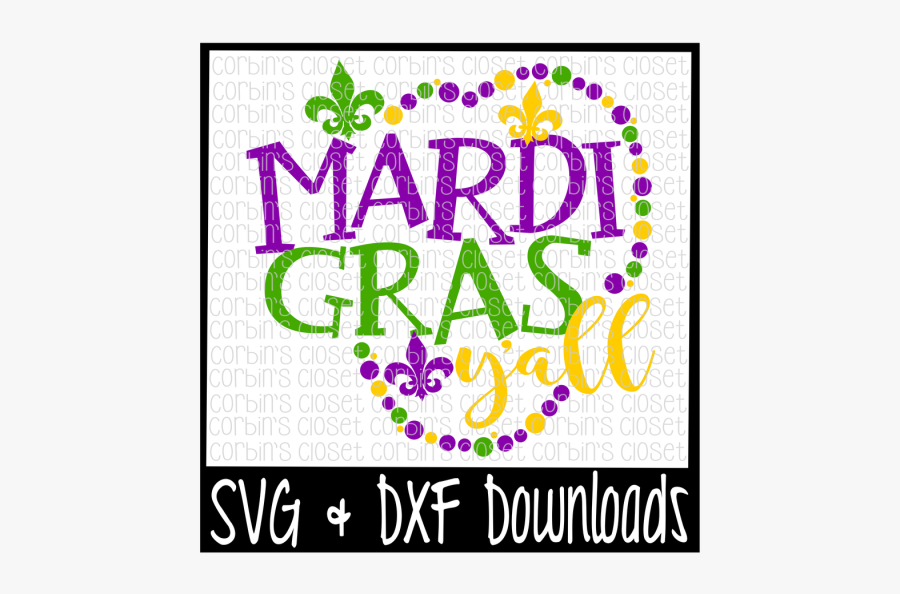 Mardi Gras Beads Border Png - Happy Mardi Gras Yall Svg, Transparent Clipart