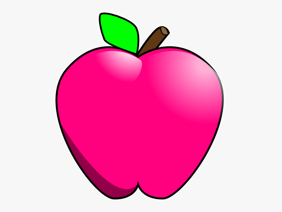 Transparent Apple Cartoon Png - Apple Pink Clip Art, Transparent Clipart