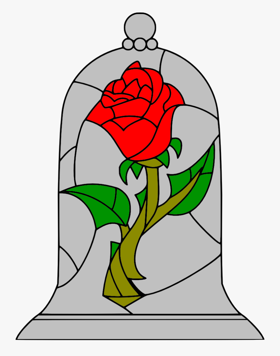 Movies, Personal Use, Beauty And The Beast Rose, - Enchanted Rose Beauty And The Beast Stained Glass, Transparent Clipart