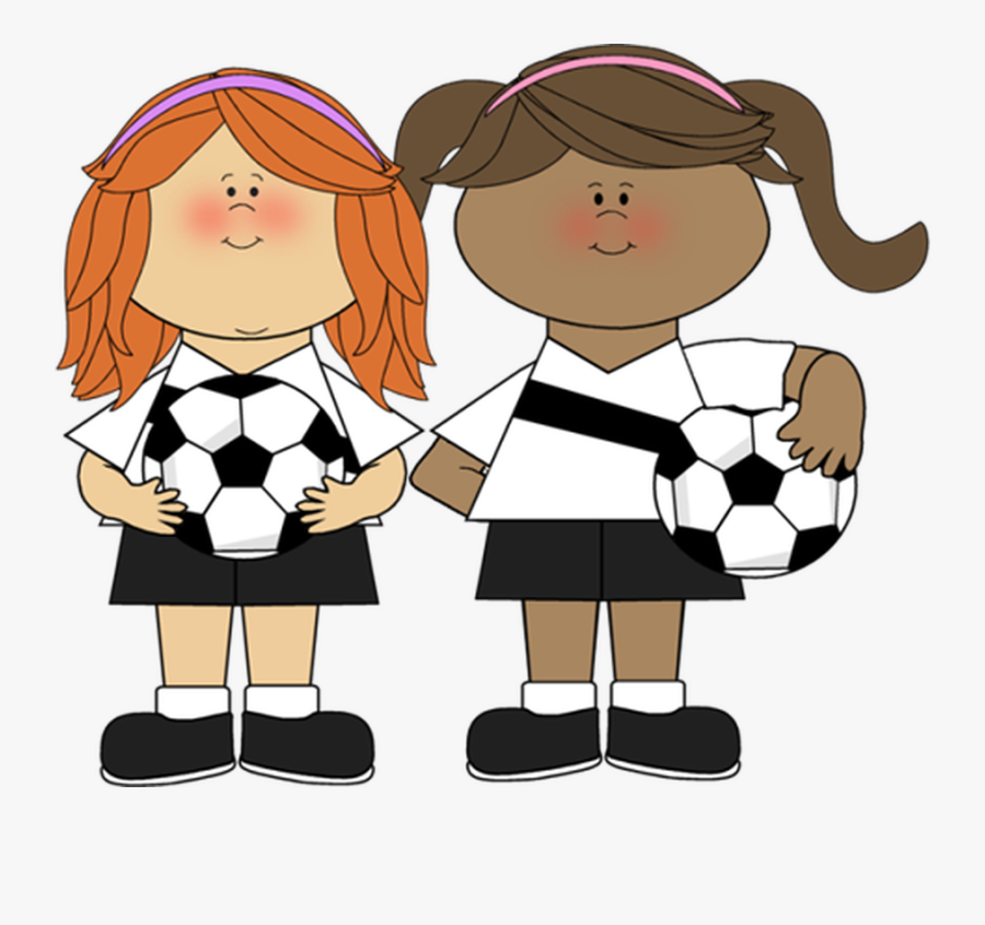 Transparent Cartoon Football Png - Soccer Girls Clip Art, Transparent Clipart