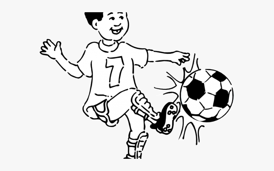 Soccer Clipart Design - Play Soccer Clipart Black And White, Transparent Clipart