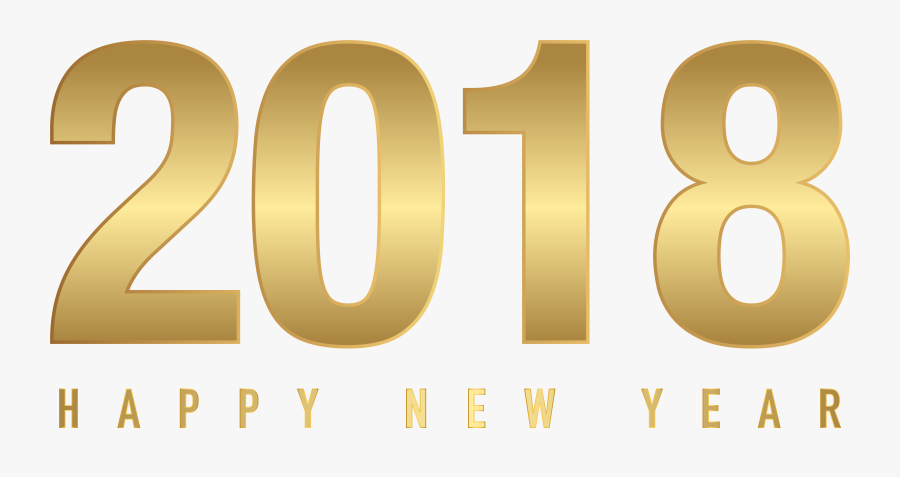 Free Clipart For New Year - 2018 Happy New Year Gold Png, Transparent Clipart