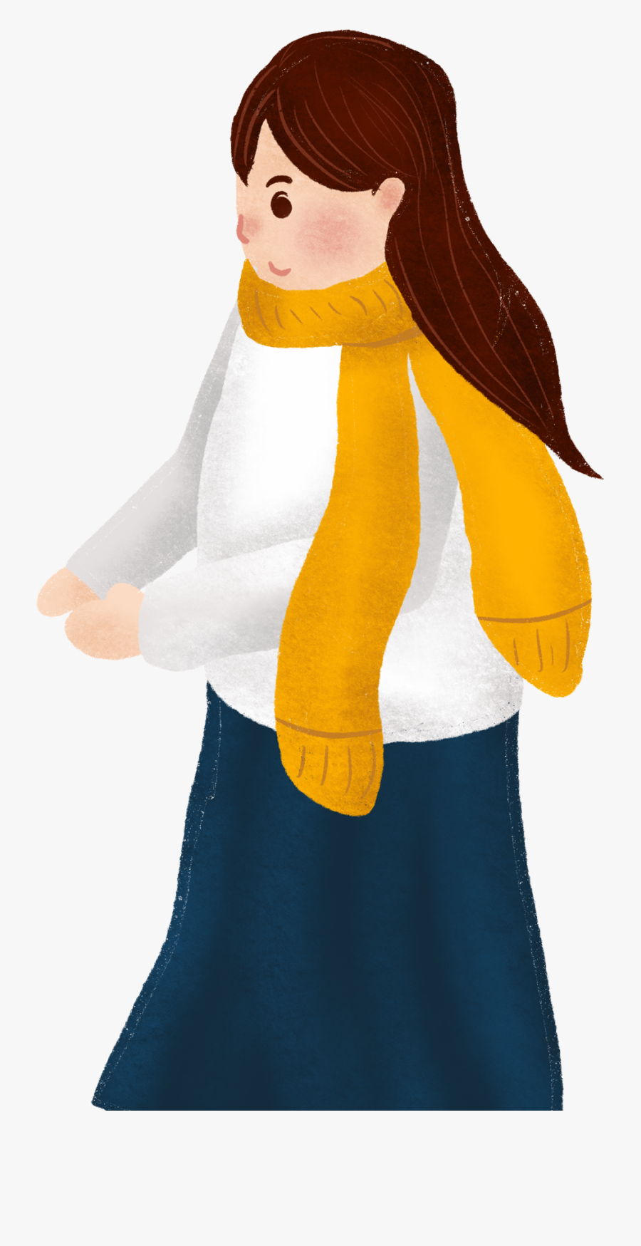 Download Painted Girl Fashion Scarf Png And Psd - Girl , Free Transparent Clipart - ClipartKey