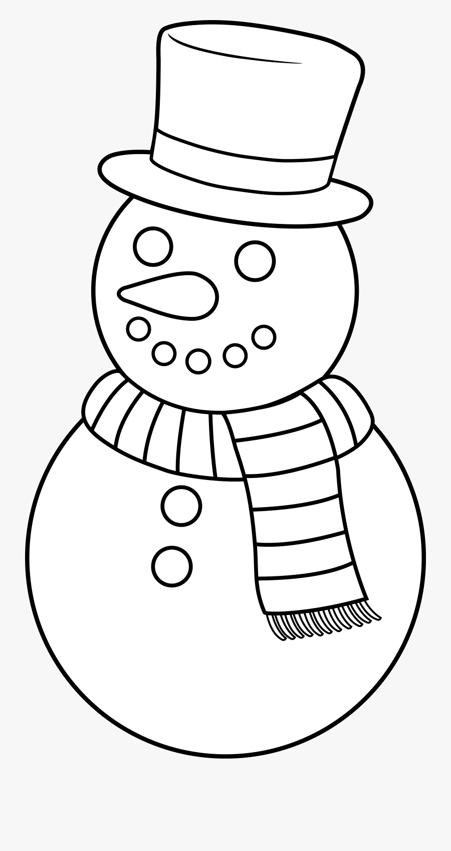 Snowman Scarf Outline Clipart - Snowman Black And White , Free ...