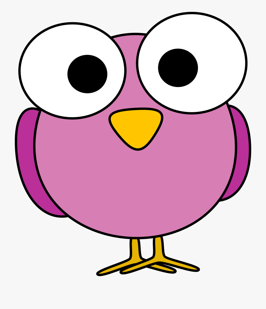 Pink Googley Bird By - Bird Face Clipart, Transparent Clipart