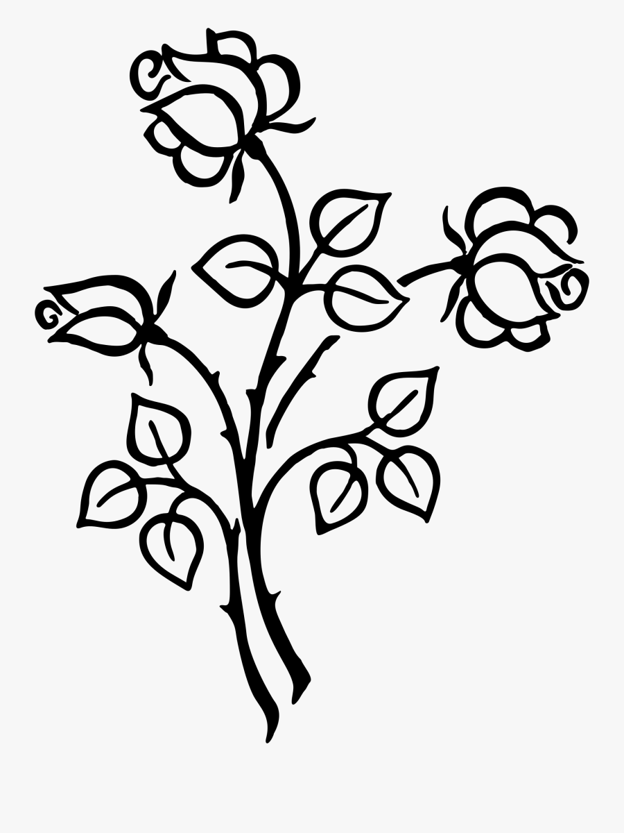 Rose Clipart Black And White Png - Flower Clipart Black And White Png, Transparent Clipart
