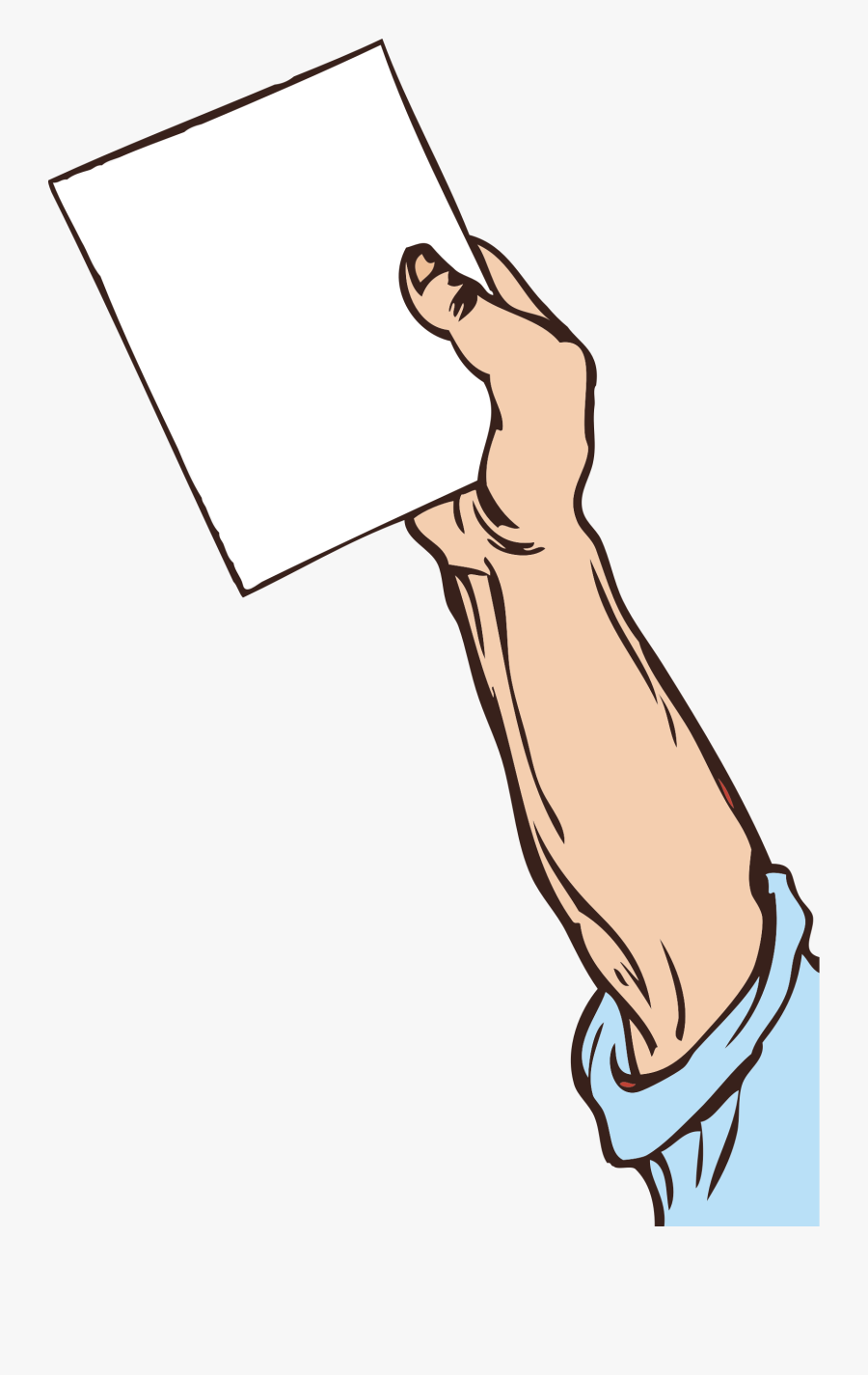 Hand Holding Paper - Handing Over A Paper, Transparent Clipart