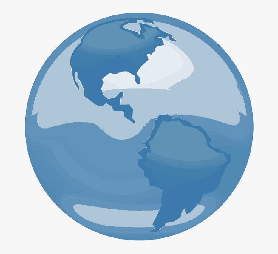 World Globe Map Outline - Central America On A Globe, Transparent Clipart