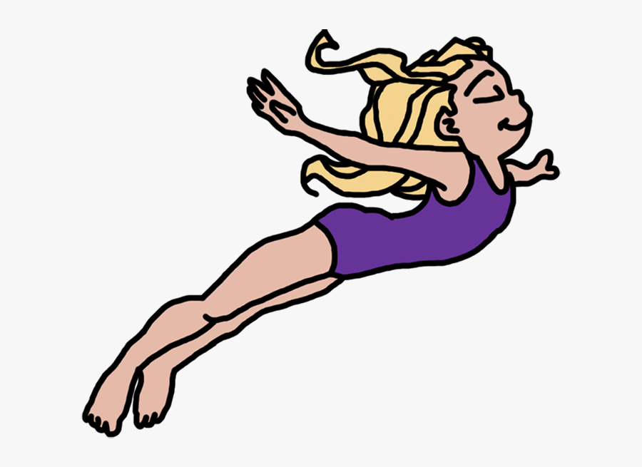 Swim Girl Clipart Transparent - Transparent Girl Swimming Cartoon, Transparent Clipart