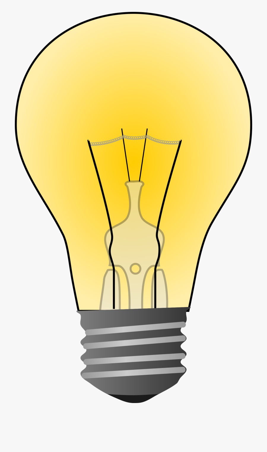 Clipart - Incandescent Light Bulb Clipart, Transparent Clipart