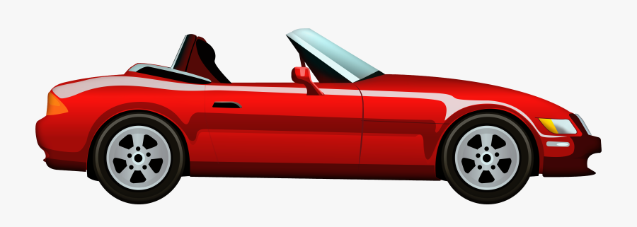 Red Cabriolet Car Png Clip Art - Car Vector Side View, Transparent Clipart
