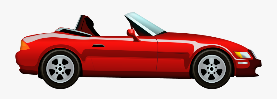 Red Cabriolet Car Png Clip Art - Car Vector Side View , Free