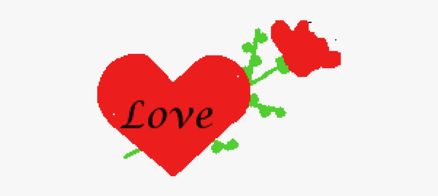 Valentine Day Clip Art - Heart With A Rose, Transparent Clipart