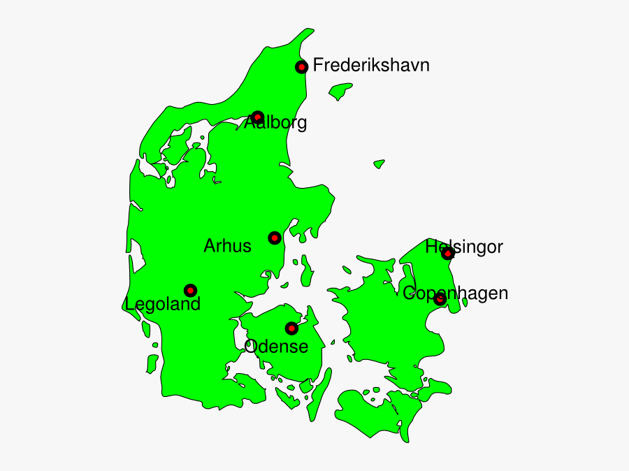 Denmark Map Silhouette, Transparent Clipart