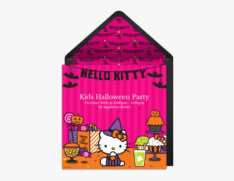Kitty Halloween Invitation Templates Free, Transparent Clipart