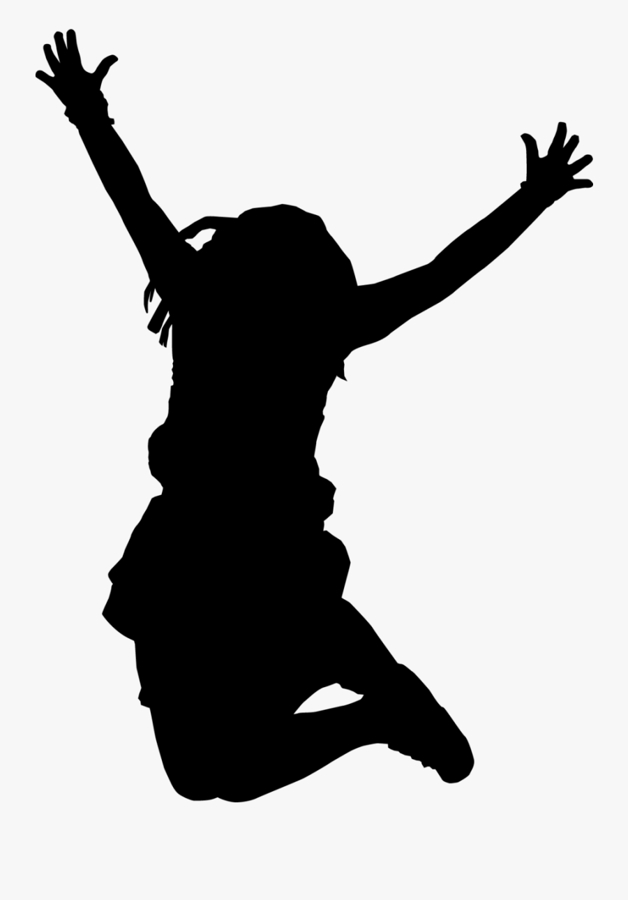 Jumping Girl Silhouette Png, Transparent Clipart