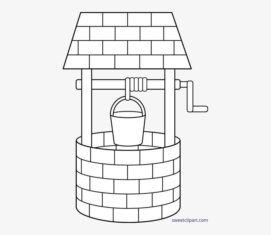 Wishing Well Lineart - Well Images Clipart Black And White, Transparent Clipart