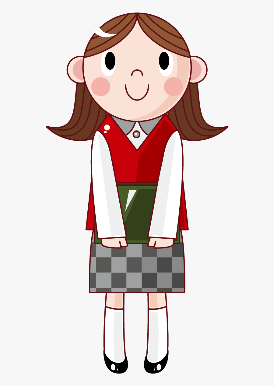 Student Material Illustration Vector Design Female - Cartoon Transparent Girl Student, Transparent Clipart