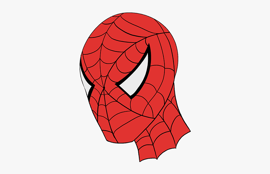 Drawn Spiderman Spider Man"s Face - Easy Drawing To Spider Man Face, Transparent Clipart