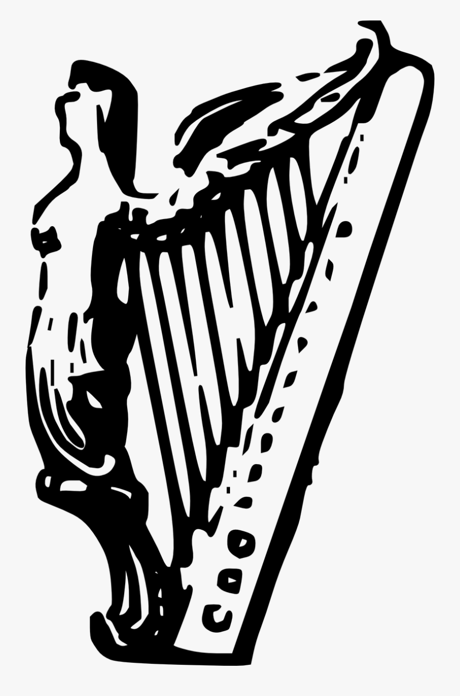 Transparent Harp Clipart - Irish Angel Harp Logo, Transparent Clipart