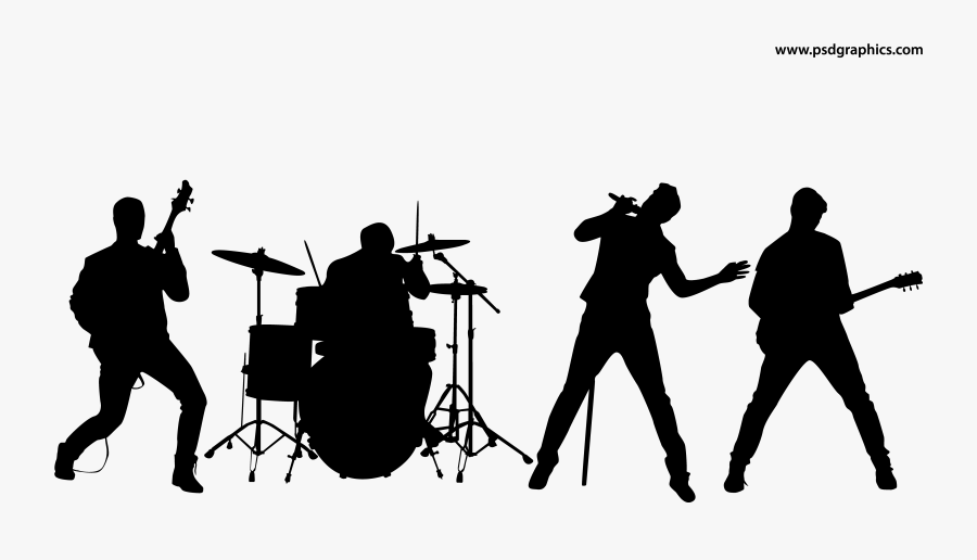 Transparent Marching Band Drum Clipart - Rock Band Silhouette, Transparent Clipart