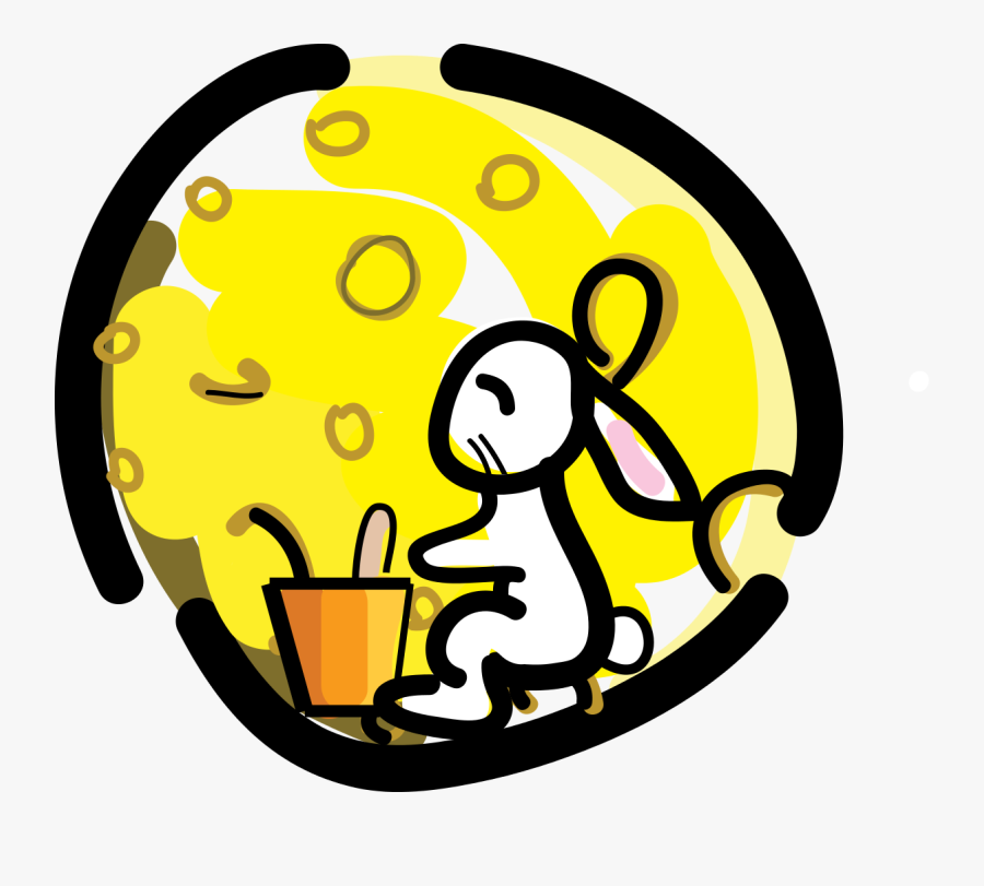 File - Rabbits - Svg - - Moon Rabbit Art Clip, Transparent Clipart