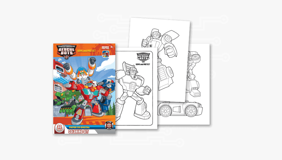 Transformers Rescue Bots Coloring Book - Transformers 2 Colouring, Transparent Clipart