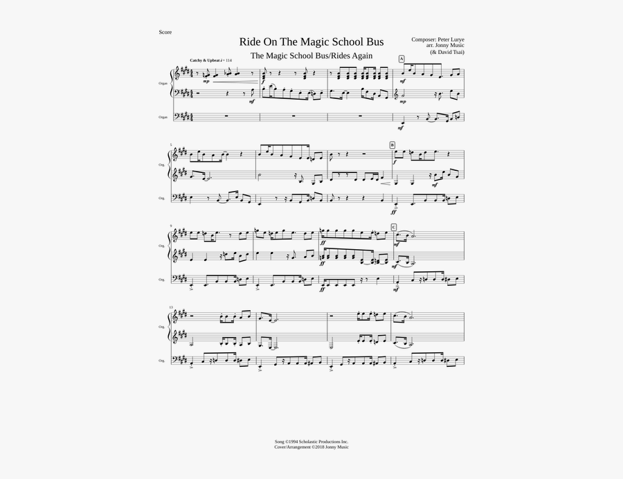 Magic School Bus Sheet Music, Transparent Clipart