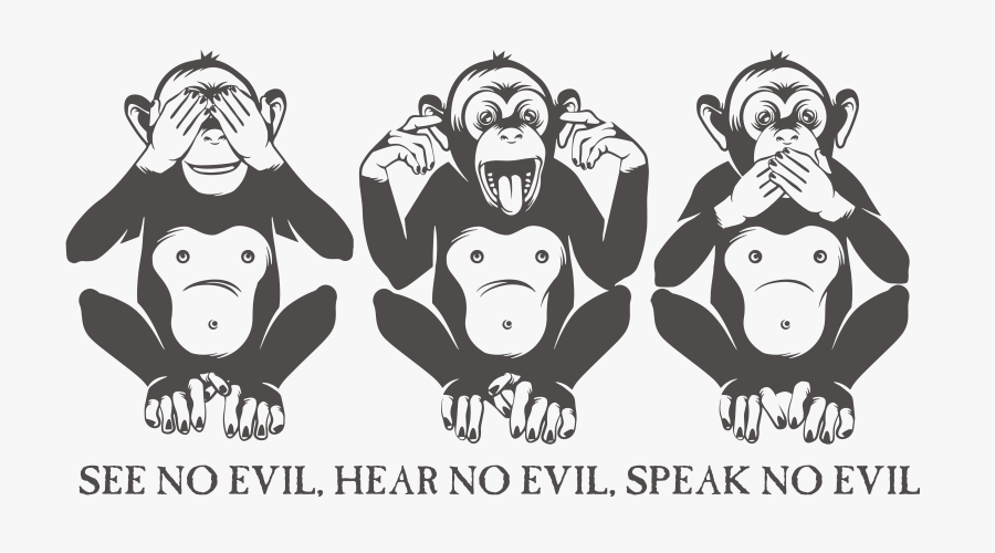Three Wise Monkeys Royalty-free - Monkey Close Eyes Ears Mouth, Transparent Clipart